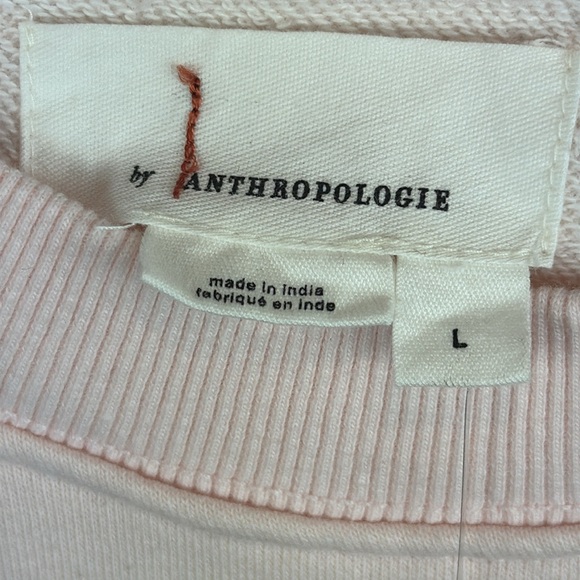 New by Anthropologie Light Ivory Comb Pink Sleeveless Graphic Tee Size Large NWT - Picture 8 of 10